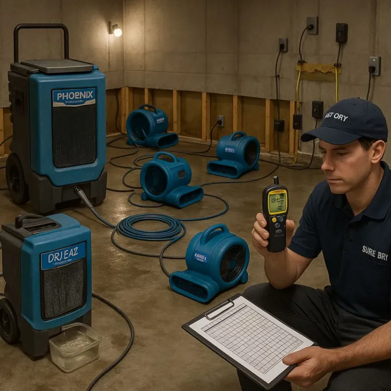 Structural Drying and Dehumidification process in Adel, IA